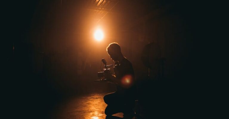 Premieres - Man Playing Guitar on Stage