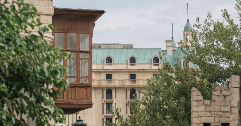 Galas - Panorama of Buildings on Kichik Gala Street in Baku, Azerbaijan