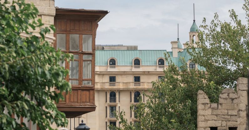 Galas - Panorama of Buildings on Kichik Gala Street in Baku, Azerbaijan